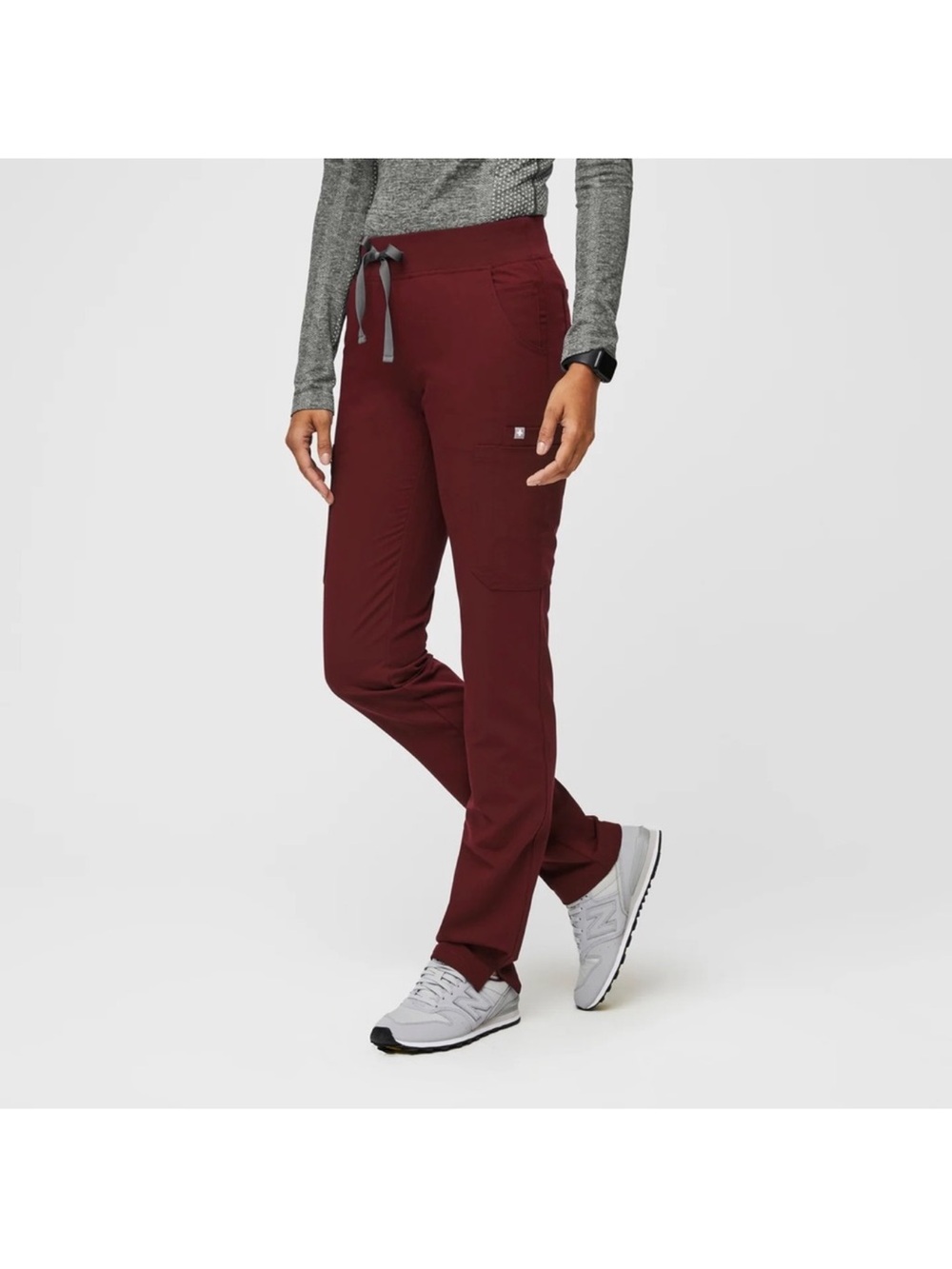 Figs Yola Straight-Leg Scrub Pants - Burgundy